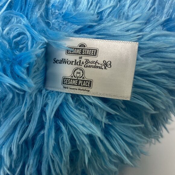 Cookie Monster Sesame Street Busch Gardens Blue Fury Googley Eyes Soft Cuddly - Picture 9 of 10